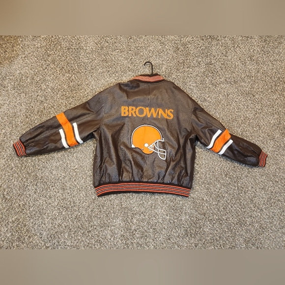 Vintage Leather 58 Sports Cleveland Browns Coat Men Size XXL - Picture 1 of 7